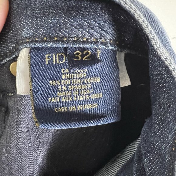 Fidelity Impala Mens 32 Blue Dark Jeans Made In USA Stretch Straight Leg - Picture 9 of 10